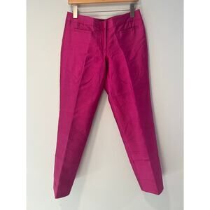 NWOT Talbots Hot Pink Cocktail Dress Pants Silk Wool Ankle Size 4